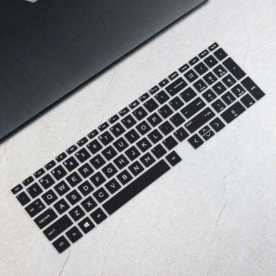 Black silicone laptop keyboard protective cover for HP 15 fingerprint edition