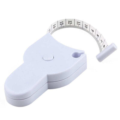 Compact automatic body measuring tape with retractable metric and imperial ruler
