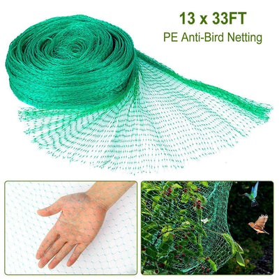 13 x 33ft heavy-duty PE garden netting for bird and animal protection on plants and crops
