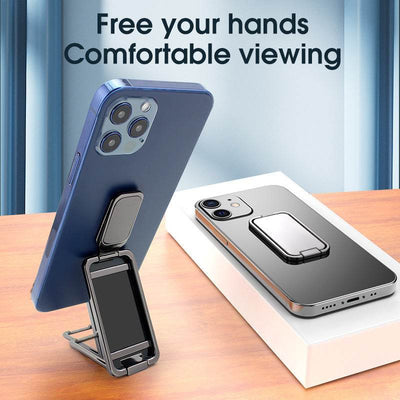 Foldable mobile phone holder ring buckle retractable desktop and car magnetic bracket for hands-free viewing