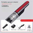 Wireless red handheld car vacuum cleaner with strong suction and cordless rechargeable design